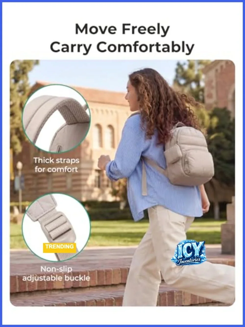 Lightweight Quilted Mini Backpack Purse with Detachable Pouch, Anti-Theft
